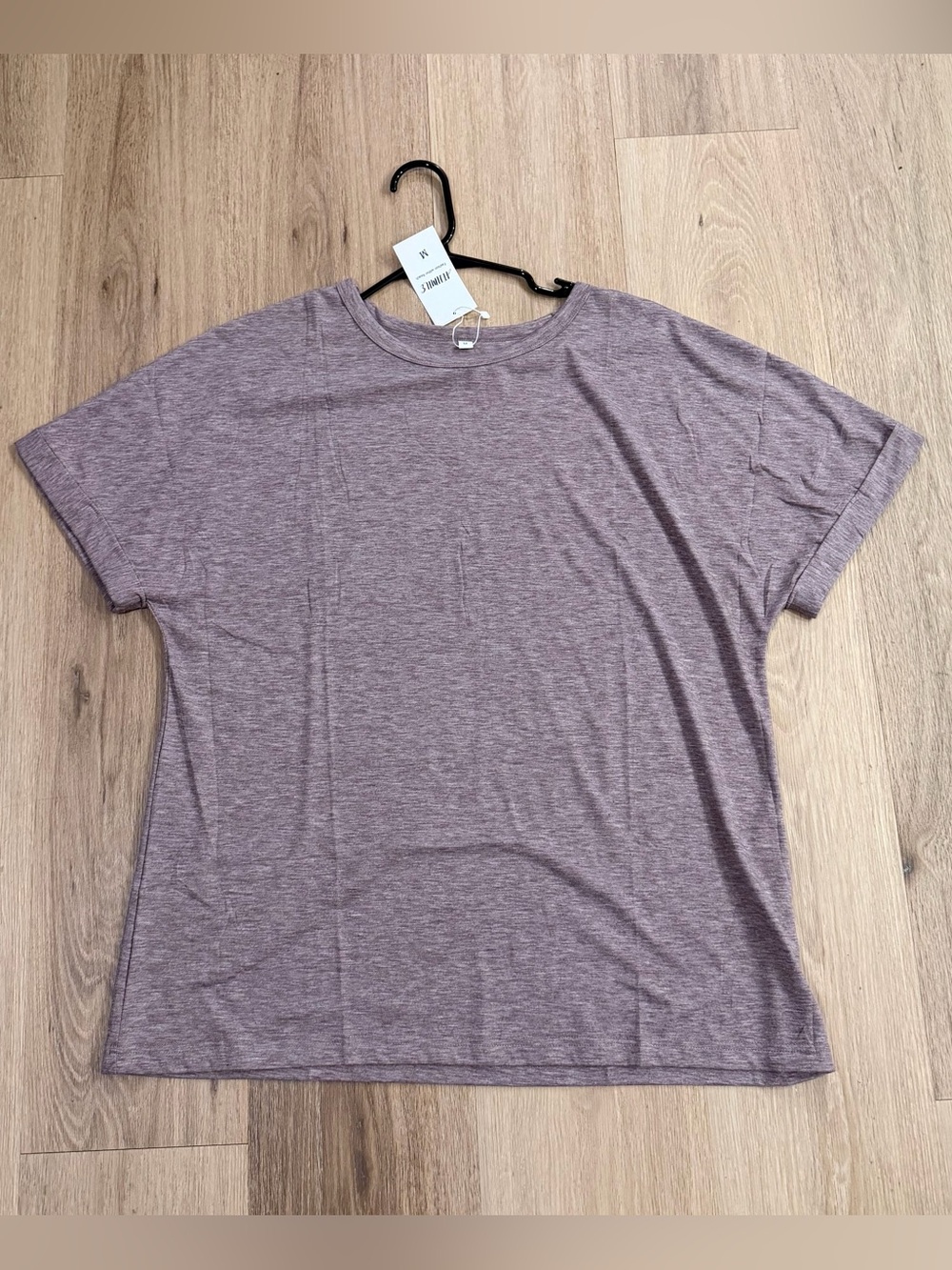 Athmile Women's Crewneck Comfortable Casual Tee in Heather Mauve size Medium NWT